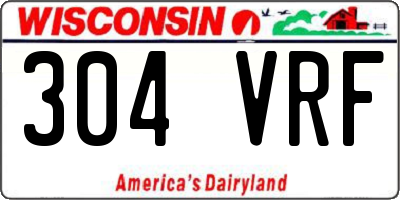 WI license plate 304VRF