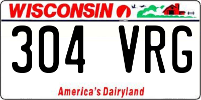 WI license plate 304VRG