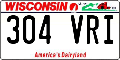 WI license plate 304VRI