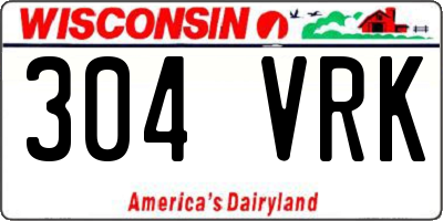 WI license plate 304VRK