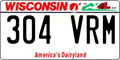 WI license plate 304VRM