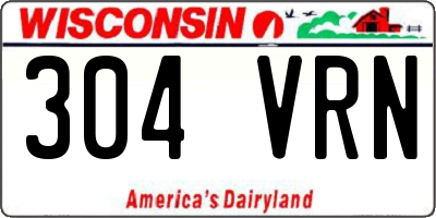 WI license plate 304VRN