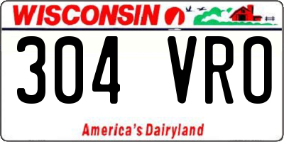 WI license plate 304VRO
