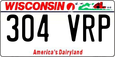 WI license plate 304VRP