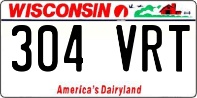 WI license plate 304VRT