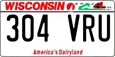WI license plate 304VRU