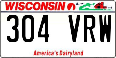 WI license plate 304VRW