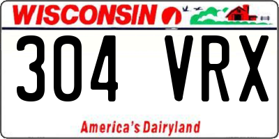 WI license plate 304VRX