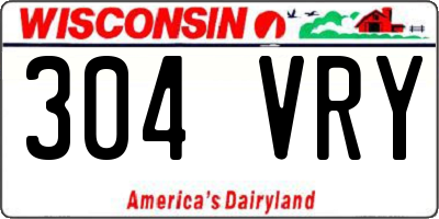 WI license plate 304VRY