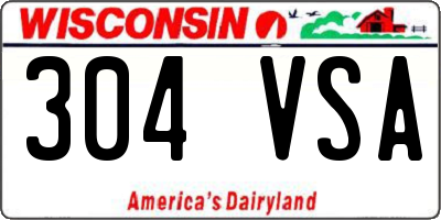 WI license plate 304VSA