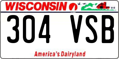 WI license plate 304VSB