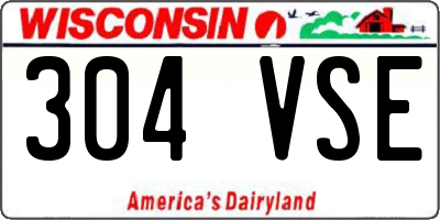 WI license plate 304VSE
