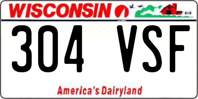 WI license plate 304VSF