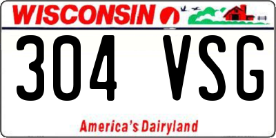 WI license plate 304VSG