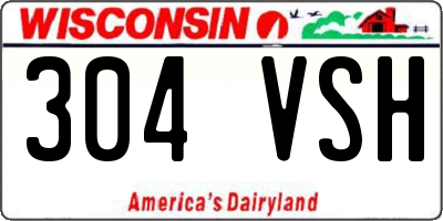 WI license plate 304VSH