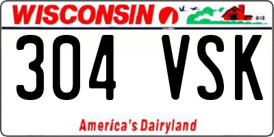 WI license plate 304VSK