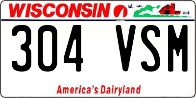 WI license plate 304VSM