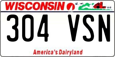 WI license plate 304VSN