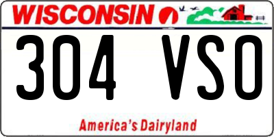 WI license plate 304VSO