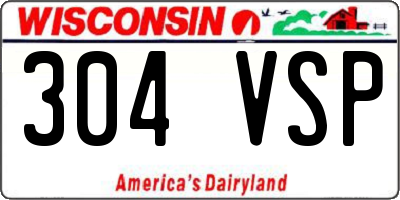WI license plate 304VSP