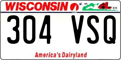 WI license plate 304VSQ