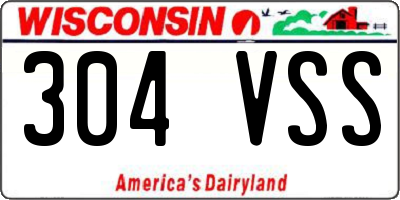 WI license plate 304VSS
