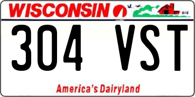 WI license plate 304VST
