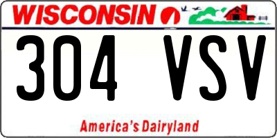 WI license plate 304VSV