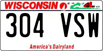 WI license plate 304VSW