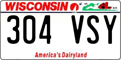 WI license plate 304VSY