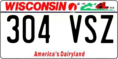 WI license plate 304VSZ