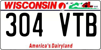 WI license plate 304VTB