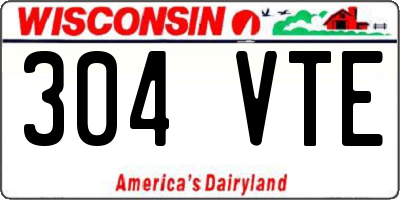 WI license plate 304VTE