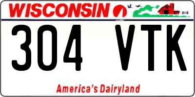 WI license plate 304VTK