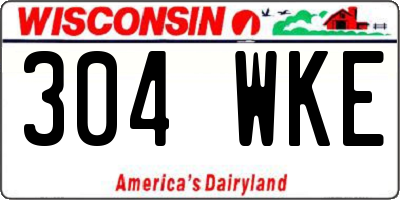 WI license plate 304WKE