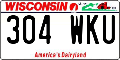 WI license plate 304WKU