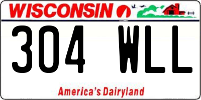 WI license plate 304WLL