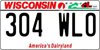WI license plate 304WLO