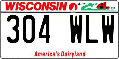 WI license plate 304WLW