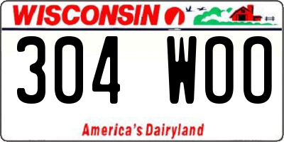 WI license plate 304WOO