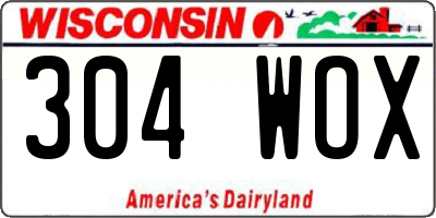 WI license plate 304WOX