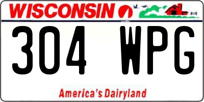 WI license plate 304WPG