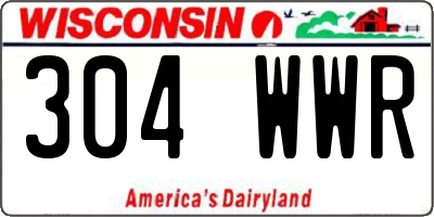WI license plate 304WWR