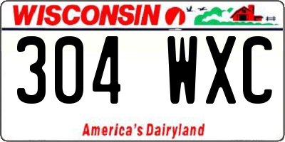 WI license plate 304WXC