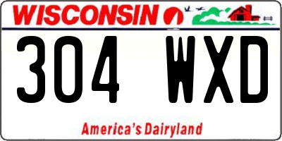 WI license plate 304WXD