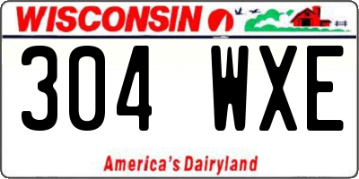 WI license plate 304WXE