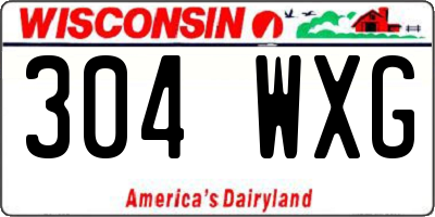WI license plate 304WXG