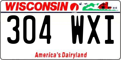 WI license plate 304WXI