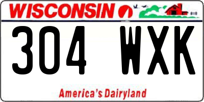 WI license plate 304WXK