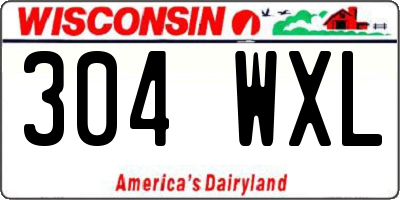 WI license plate 304WXL